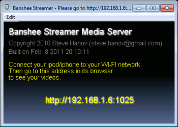 Banshee Streamer Media Server screenshot