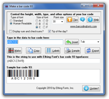 Bar Code 93 screenshot