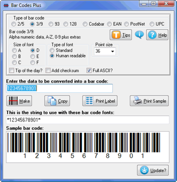 Bar Codes Plus screenshot