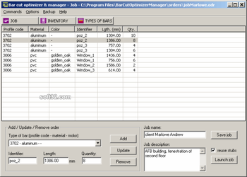 Bar Cut Optimizer and Manager screenshot 2