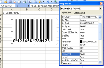 Barcode ActiveX Control screenshot