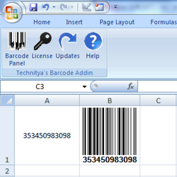 Barcode Add in for Excel and Word screenshot
