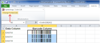 Barcode Add in for Word and Excel screenshot