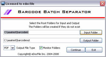 Barcode Batch Separator screenshot