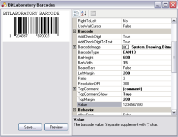 Barcode Components screenshot