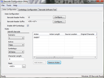 Barcode Configuration Utility screenshot