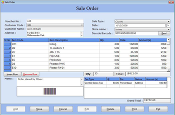 Barcode Enabled Accounting Software screenshot