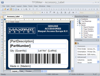 Barcode Label Printing Software TFORMer screenshot