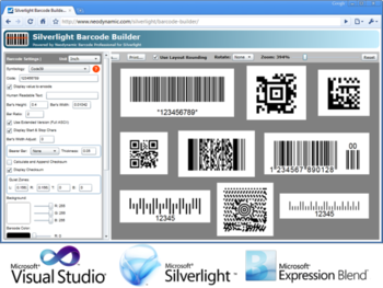 Barcode Professional for Silverlight screenshot