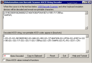 Barcode Scanner ASCII String Decoder screenshot 2