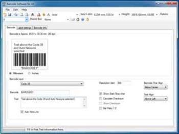 Barcode Software for Code screenshot