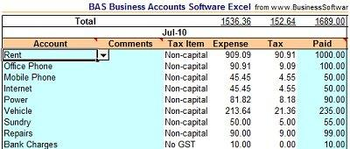 BAS Business Accounts Software screenshot