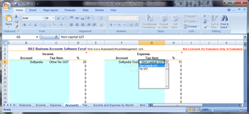 BAS Business Accounts Software Excel screenshot 2