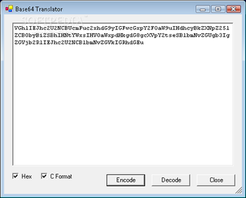 Base64 Translator screenshot