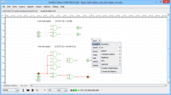 Basic half-adder and full-adder circuits screenshot 2