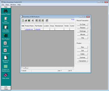 Basic Inventory Control screenshot