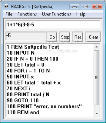 BASICcalc screenshot