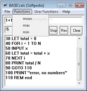 BASICcalc screenshot 2