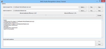 BASS Audio Recognition Library screenshot