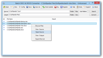 Batch DOC and DOCX Converter screenshot
