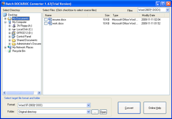 Batch DOCX/DOC Converter screenshot