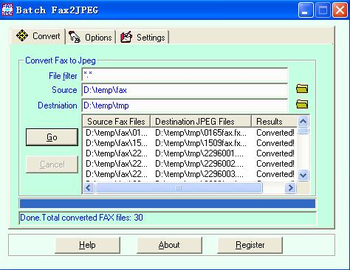 Batch Fax2JPEG screenshot