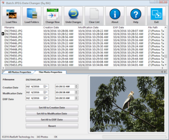 Batch JPEG Date Changer screenshot