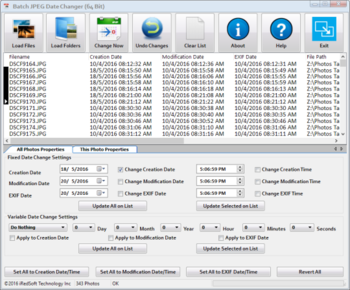 Batch JPEG Date Changer screenshot 2