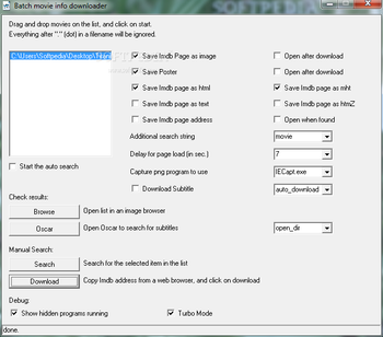 Batch movie info downloader screenshot