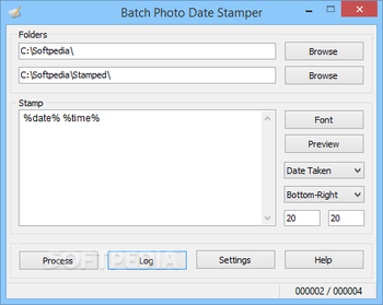 Batch Photo Date Stamper screenshot