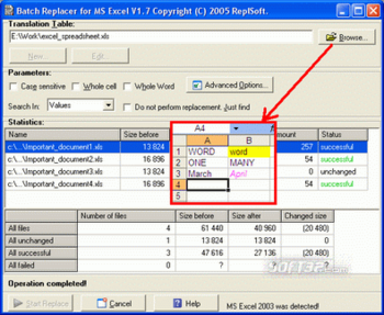 Batch Replacer for MS Excel screenshot 3
