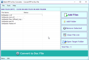 Batch RTF to Doc Converter screenshot