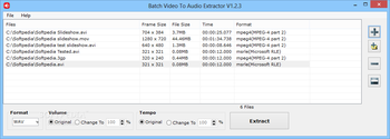 Batch Video To Audio Extractor screenshot