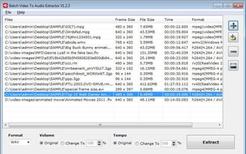 Batch Video To Audio Extractor screenshot