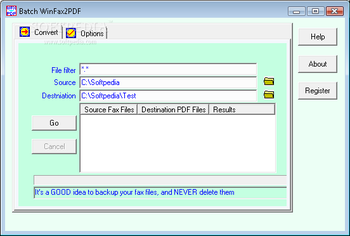 Batch WinFax2PDF screenshot