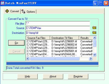 Batch WinFax2TIFF screenshot 2