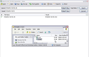 Batch XLSX to XLS Converter screenshot