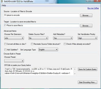 BatchEncoder for Handbrake screenshot