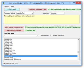 batchHandBrake screenshot
