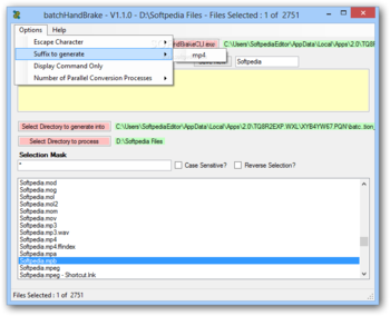 batchHandBrake screenshot 2
