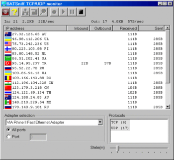 BATSniff screenshot 2