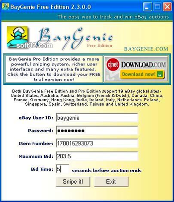 BayGenie eBay Auction Sniper Free screenshot 3