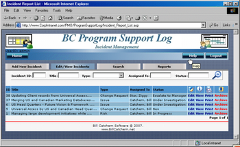 BC Program Support Log screenshot 2