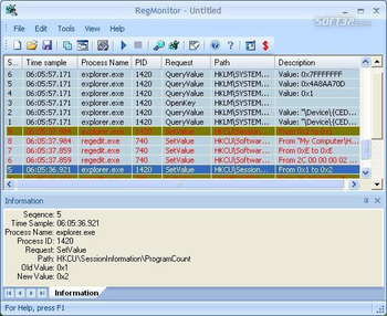 BDHRegMonitor screenshot