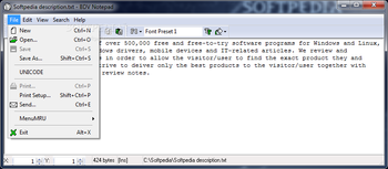 BDV Notepad screenshot
