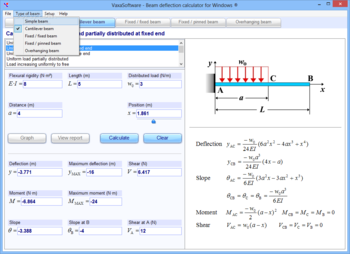 Beam deflection calculator for Windows screenshot 4