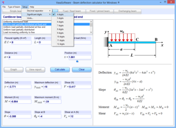 Beam deflection calculator for Windows screenshot 5