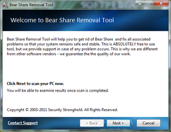 BearShare Removal Tool screenshot