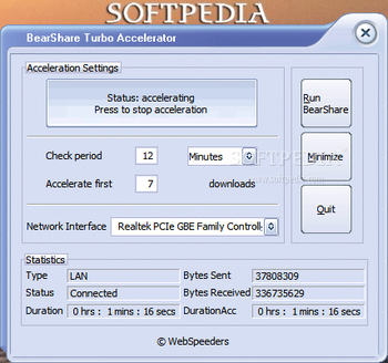 BearShare Turbo Accelerator screenshot