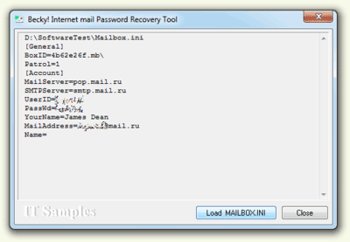 Becky! Internet Mail Password Recovery Tool screenshot 2